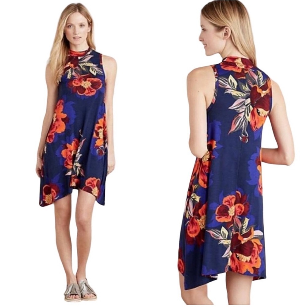 Anthropologie Maeve Tilt Floral Swing Dress